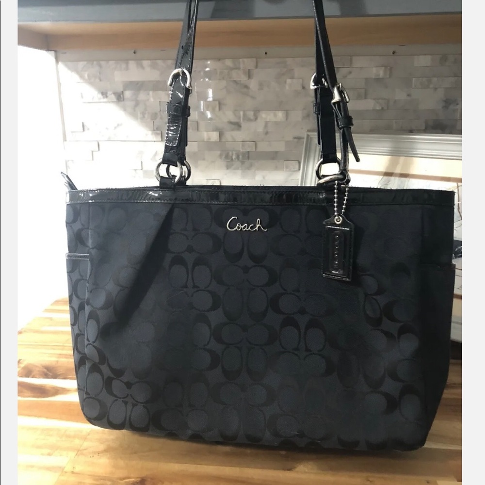 Coach Signature Shoulder Bag Large Lightweight LL1161 Adjustable Double Straps - Picture 1 of 5